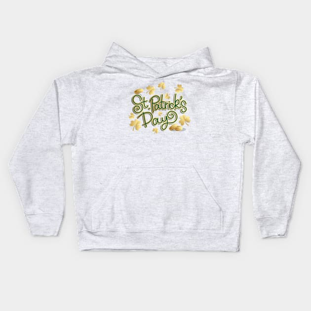 Awesome golden leaf st patricks day Kids Hoodie by dyazagita